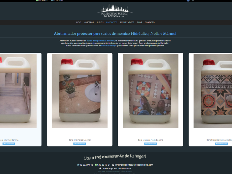 Además de nuestro servicio de pulido de sueperficies a domiclio,&nbsp;te ofrecemos también una gama de productos profesionales de uso doméstico y personalizado para el correcto mantenimiento de los suelos de tu hogar.