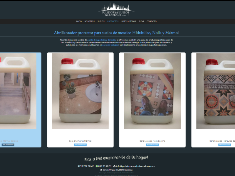 Además de nuestro servicio de&nbsp;pulido de superficies a domicilio, te ofrecemos también una gama de productos profesionales de uso doméstico y personalizado para el correcto mantenimiento de los suelos de tu hogar. Estos productos para abrillantado y pulido son los mismos que utilizamos en&nbsp;nuestros trabajos&nbsp;...