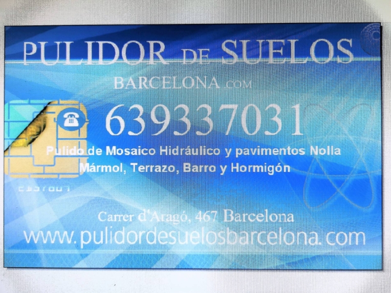 Servicio de pulido de suelos de terrazo, mosaico hidráulico, mármol, barro y hormigón.&nbsp;¡Contacte con nosotros, tenemos la solución! Dirección:Calle Aragón 467, 08013, Barcelona&nbsp; Sr. Alejandro Rodríguez &nbsp;