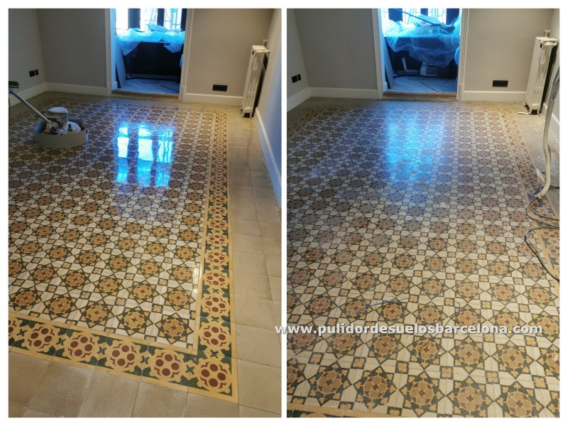 Mosaico hidráulico, puede confiar en nuestra larga trayectoria y contratar un profesional&nbsp;pulidor de suelos,&nbsp;precio 40€xm2,&nbsp;para lijar, pulir, rejuntar, rebajar o&nbsp;abrillantar su suelo de mosaico hidráulico antiguo o nuevo. Ofrecemos el mejor tratamiento personalizado de&nbsp;limpieza, pulido y abrillantado...