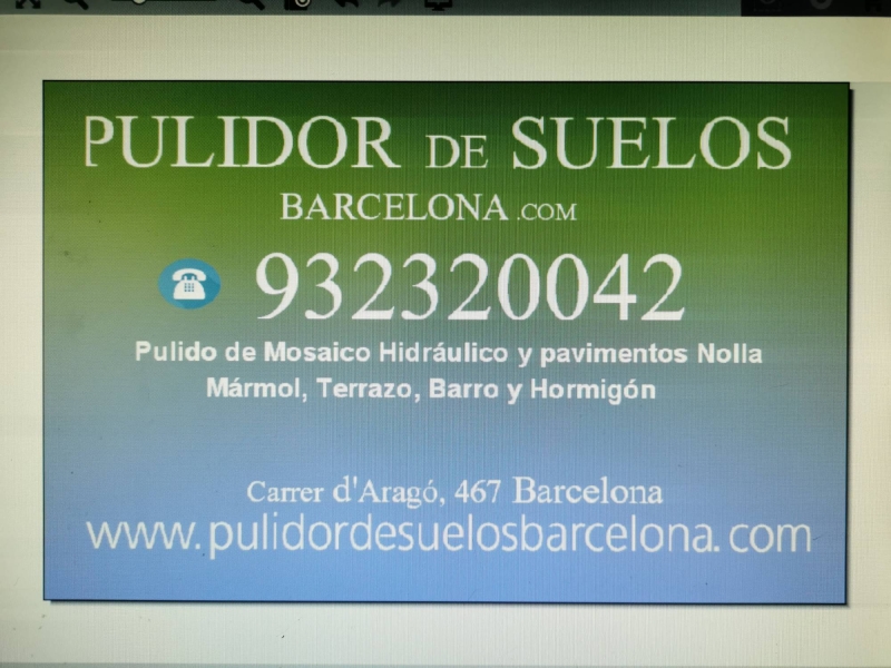 Pulidor de suelos Barcelona, somos una empresa con más de 30 años de experiencia en el sector del pulido y abrillantado de pavimentos de Mosaico Hidráulico, Pulir Nolla, abrillantar Mármol, quitar manchas en Terrazo, Hormigón, Cemento, Piedra, Gres, Pizarra y Barro Cocido.¡Contacte con nosotros, tenemos la solución! &nbsp;