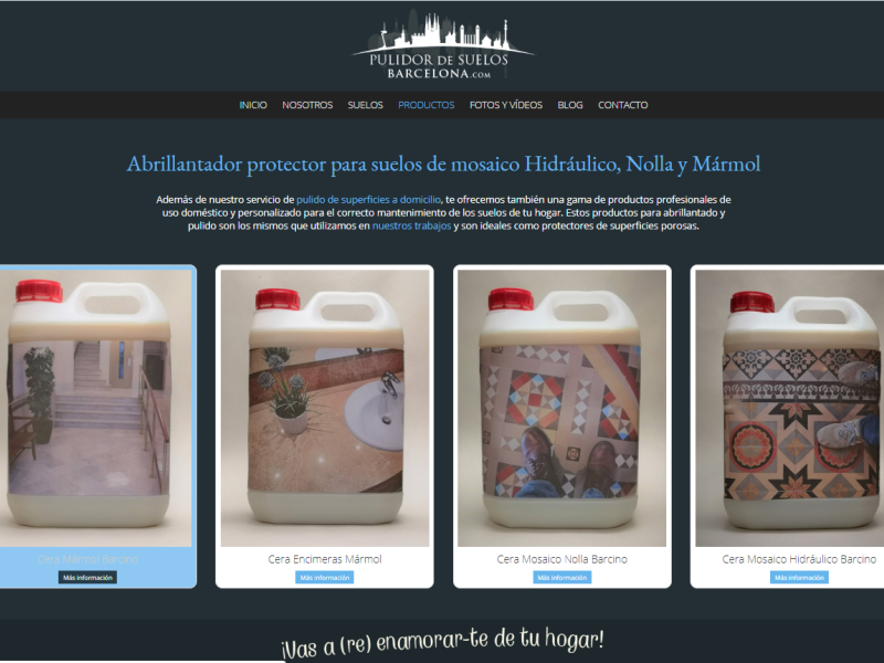 Además de nuestro servicio de&nbsp;pulido de superficies a domicilio, te ofrecemos también una gama de productos profesionales de uso doméstico y personalizado para el correcto mantenimiento de los suelos de tu hogar. Estos productos para abrillantado y pulido son los mismos que utilizamos en&nbsp;nuestros trabajos&nbsp;y son ideales como protectores de superficies porosas.